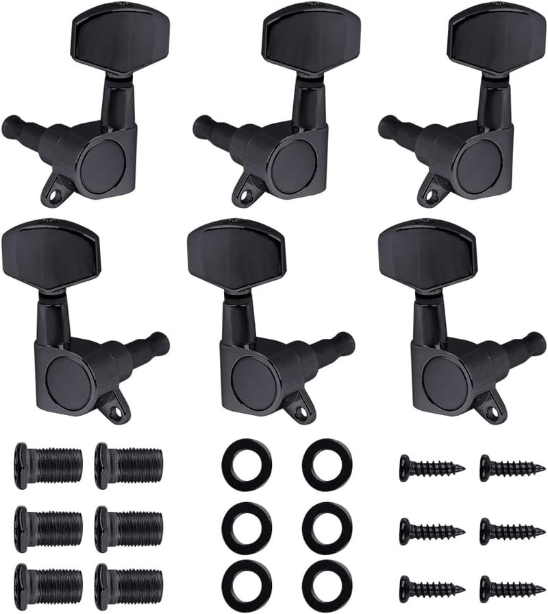 FOCCTS 6 Pieces Guitar String Tuning Pegs Guitar Tuner Machine Heads Knobs Guitar Tuning Pegs Guitar Tuner Keys for Fender Stratocaster Telecaster Electric Guitar (3 Left + 3 Right) - Image 1